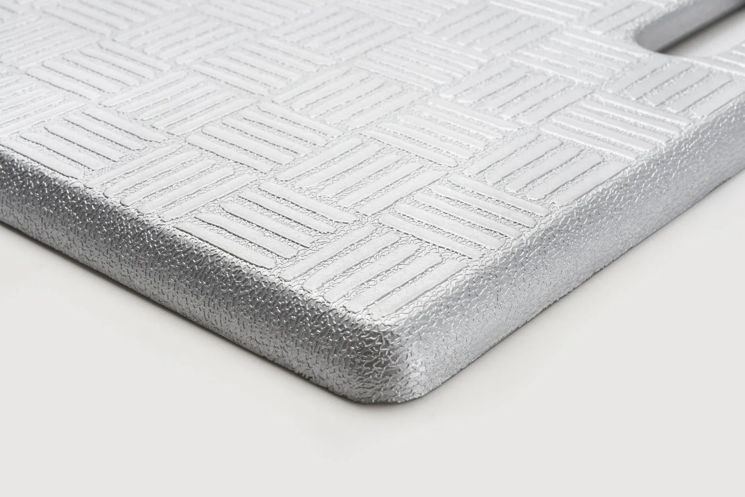 # 18001-21 Anti-Fatigue, Ergonomically Engineered, Non-Toxic, Non-Slip, Waterproof, All-Purpose PU Floor Mat, Basket Weave Pattern, 20" x 20" x .62" thickness, Silver Color (1 Pack)