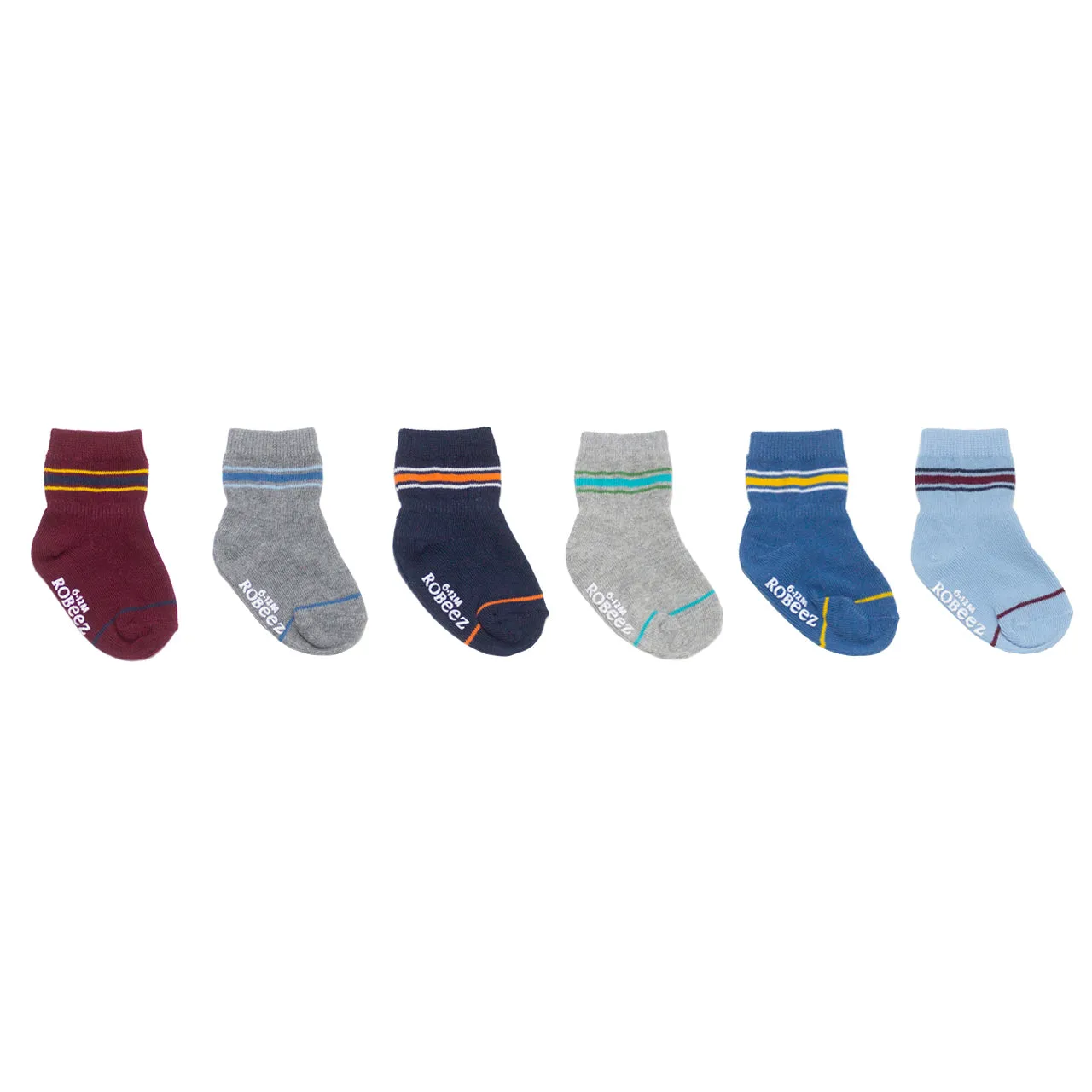 6pk Baby Crew Socks - Varsity Stripes