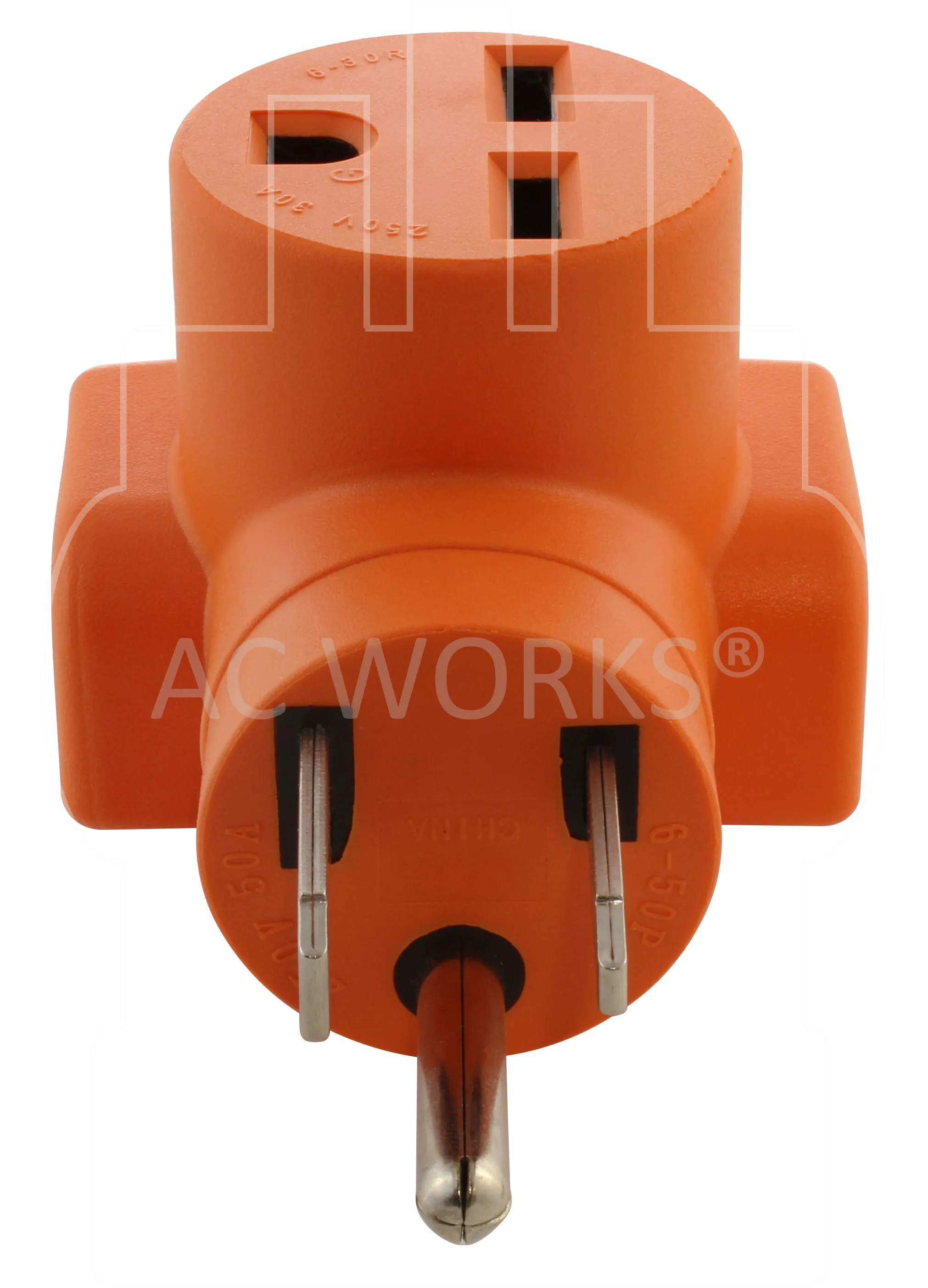 AC WORKS® [AD650630] 6-50P Welder Plug to 6-30R 3-Prong 30 Amp 250 Volt HVAC Female Adapter