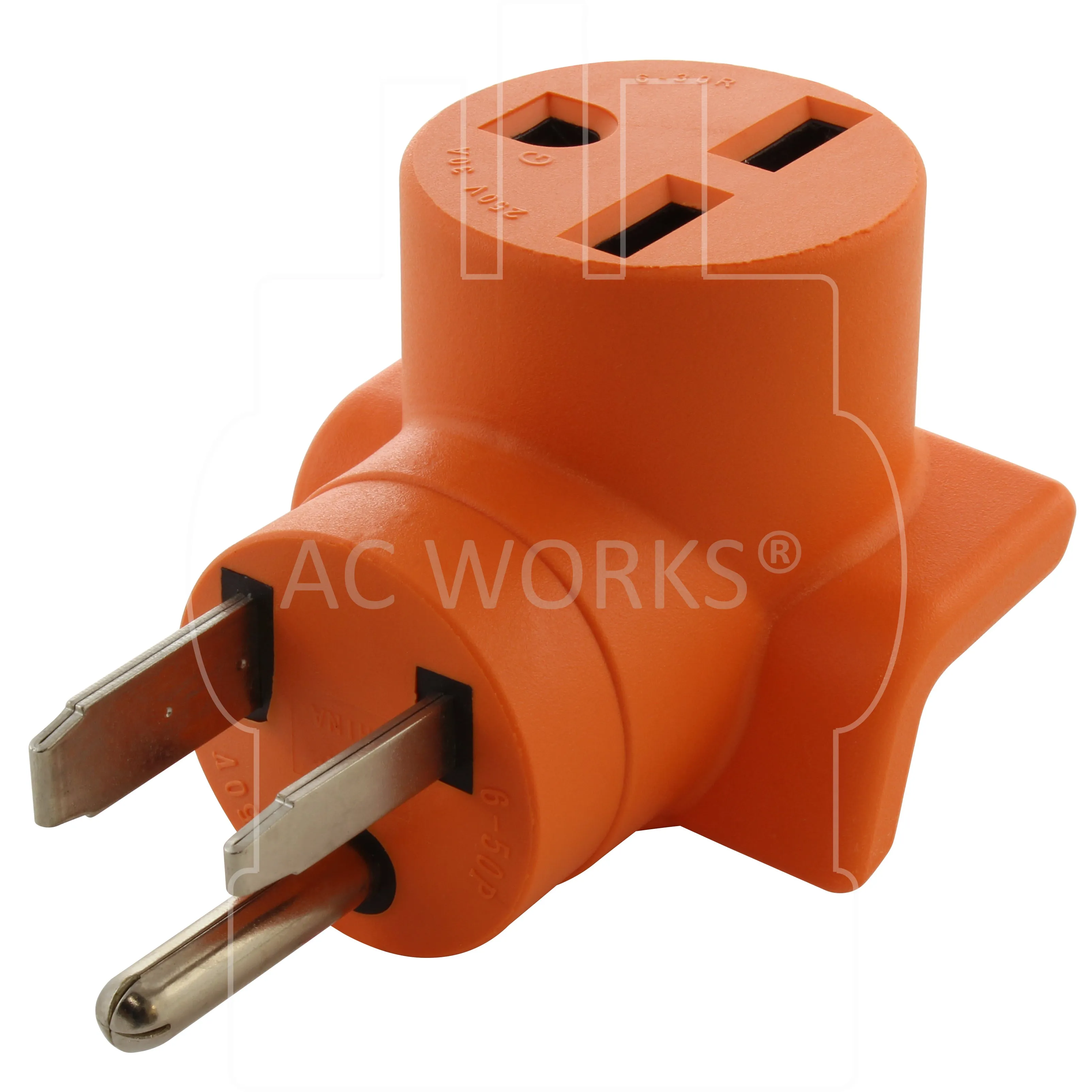 AC WORKS® [AD650630] 6-50P Welder Plug to 6-30R 3-Prong 30 Amp 250 Volt HVAC Female Adapter