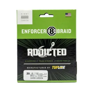 Addicted Enforcer 8x Braid by TUF-LINE | 30 Lb.; Dark Green; 150 Yds.