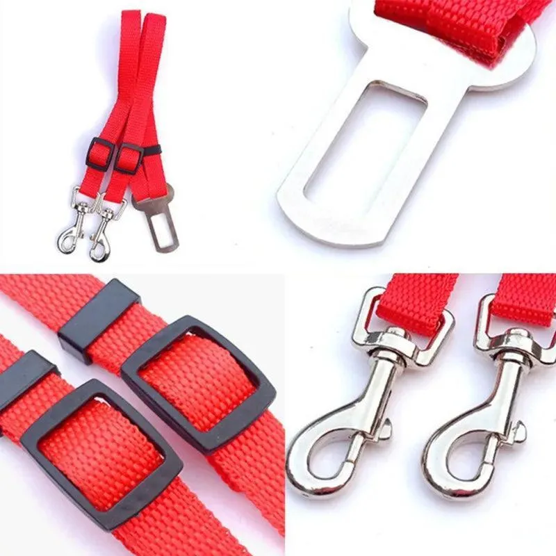 Adjustable Dual-Head Pet Seat Belt: Secure & Comfortable Travel