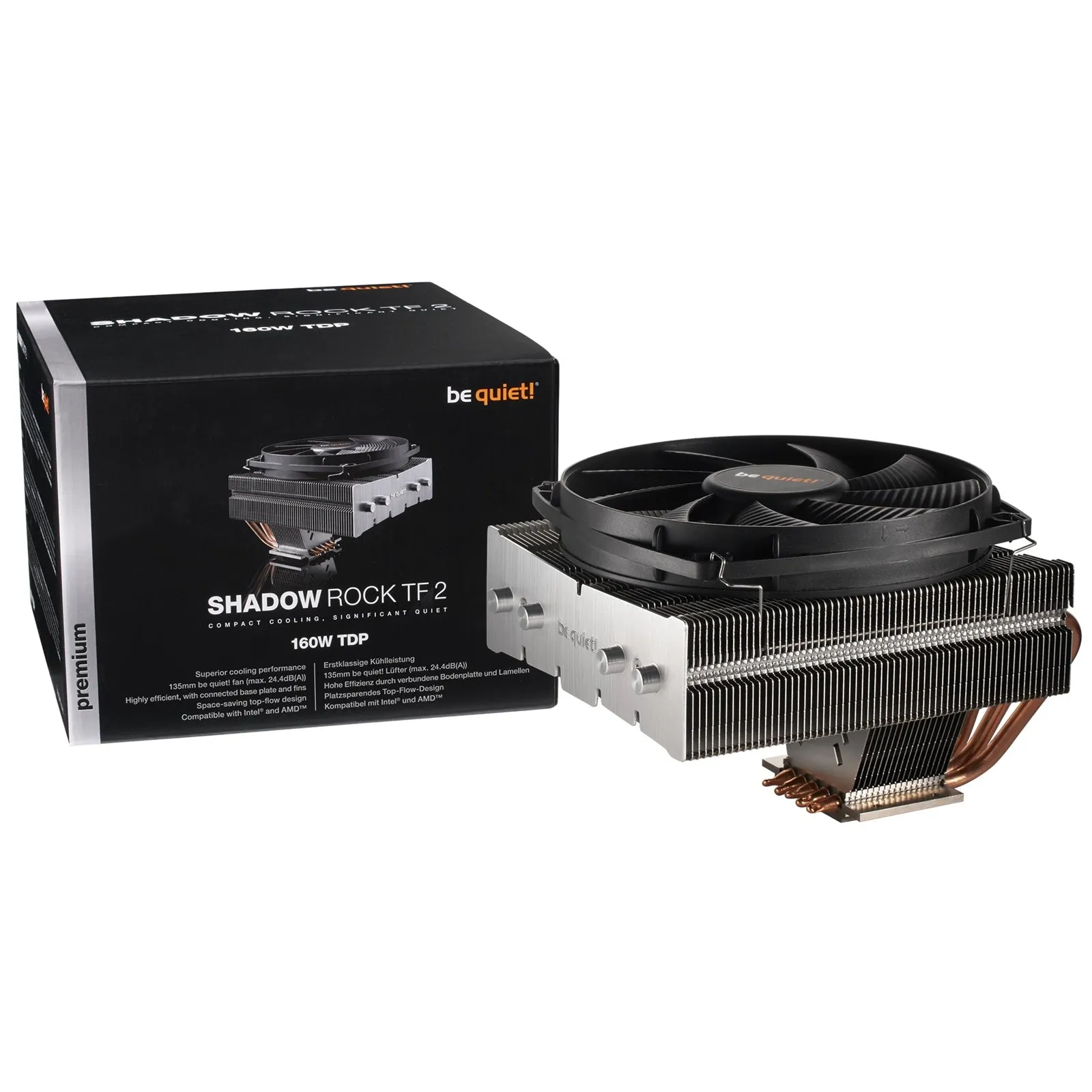 Be Quiet! BK003 Shadow Rock TF2 Heatsink & Fan, Intel & AMD Sockets, Shadow Wings Fan