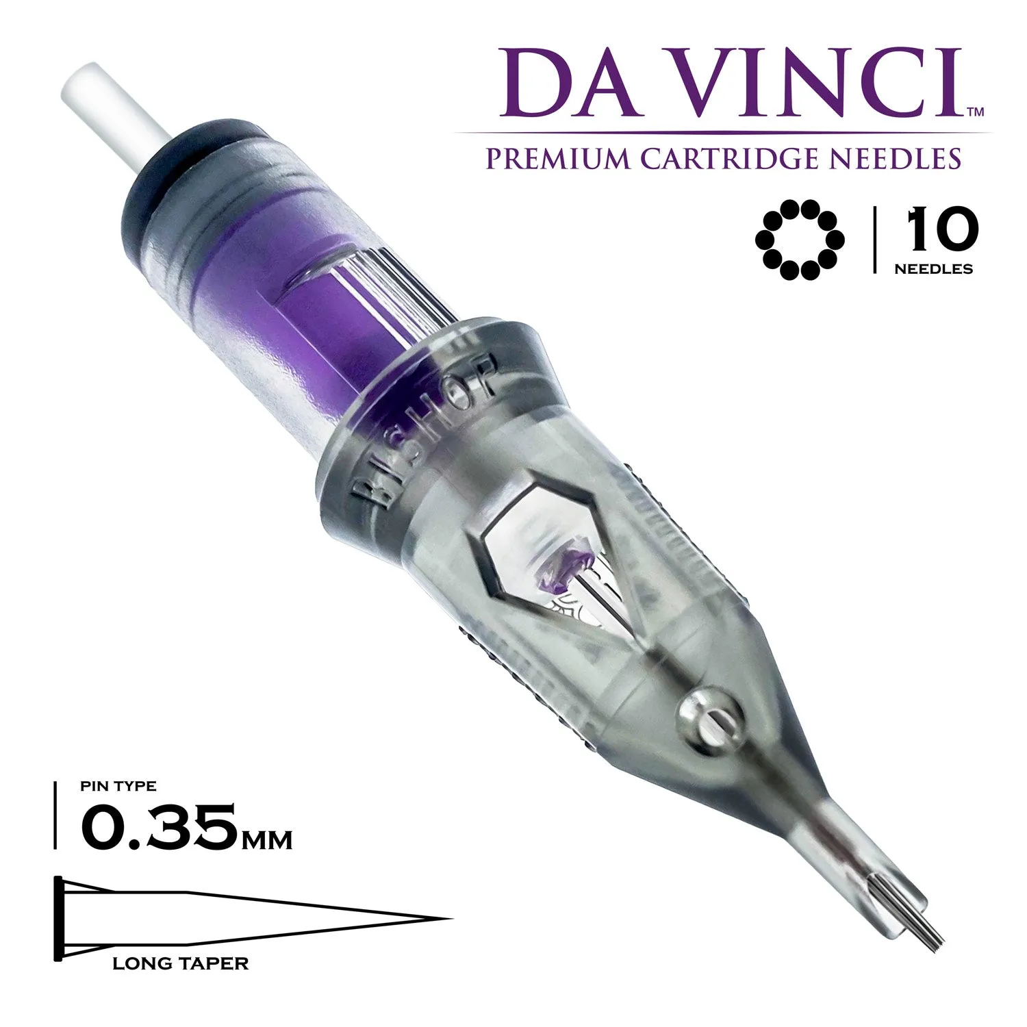 Bishop Da Vinci V2 Cartridges - #12 Hollow Round Liner Long Taper