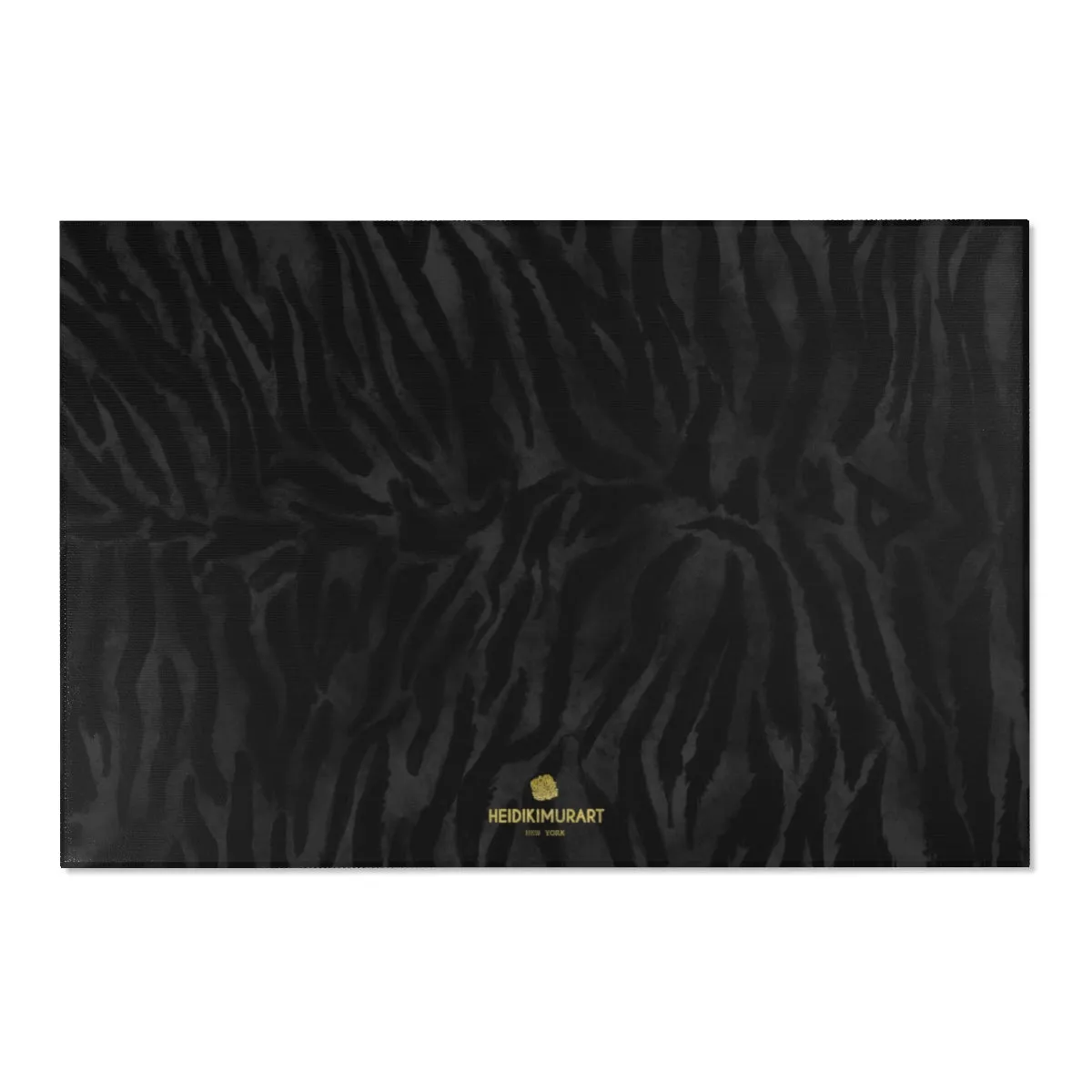 Black Tiger Stripe Carpet, Animal Print 24x36, 36x60, 48x72 in. Area Rugs - Printed in USA