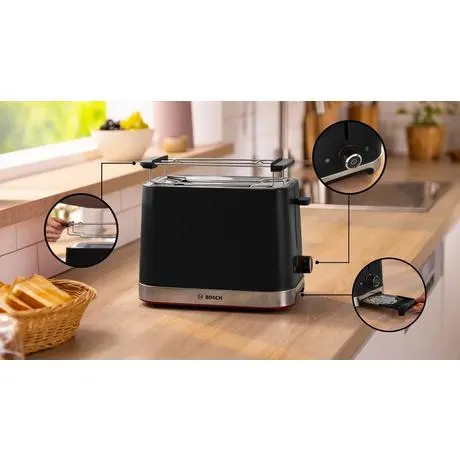 Bosch TAT4M223GB MyMoment 2 Slice Compact Toaster Black