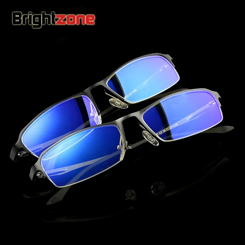 Brightzone Unisex Semi Rim Square Aluminum Alloy Eyeglasses 0297