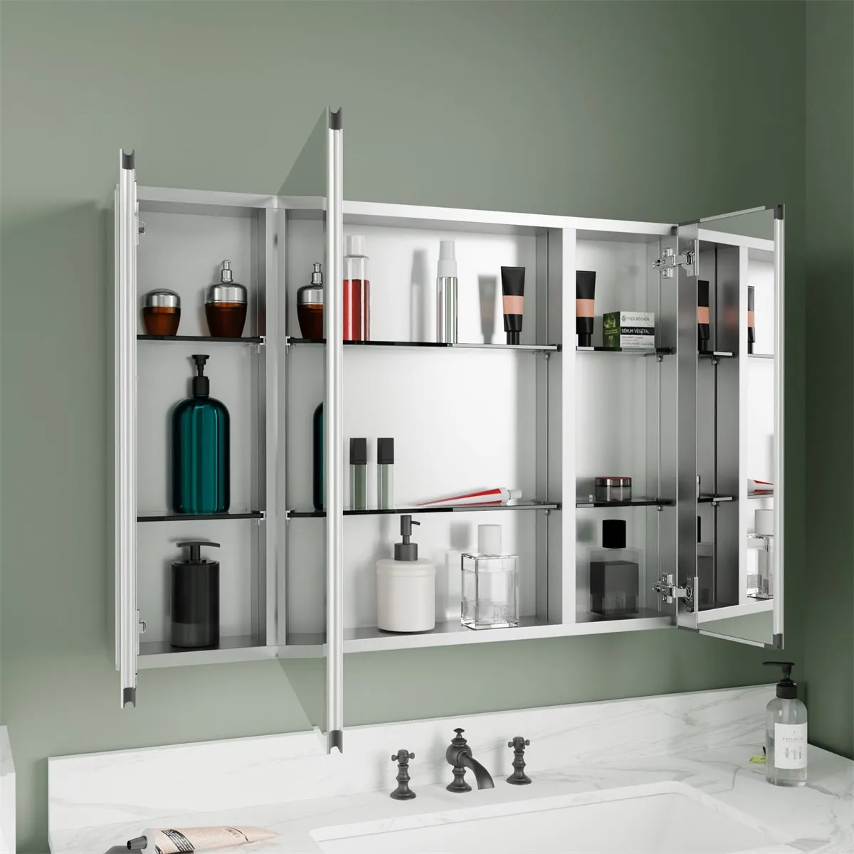 Classic 36"x26" Aluminum Recess or Surface Mount Installation Bathroom Medicine Cabinet