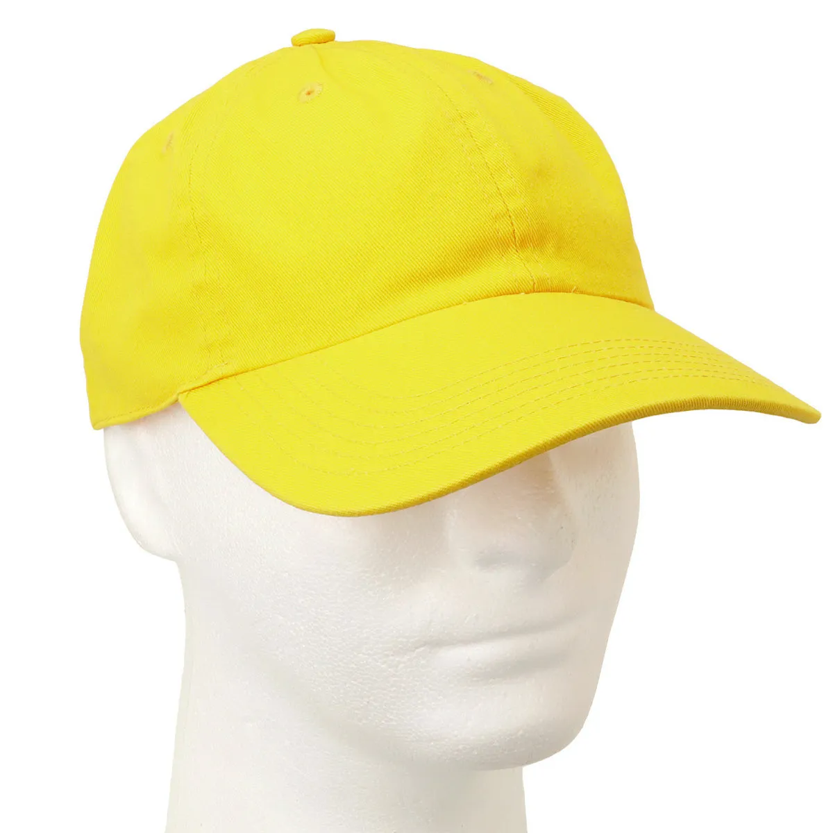 Classic Baseball Cap Soft Cotton Adjustable Size - Yellow