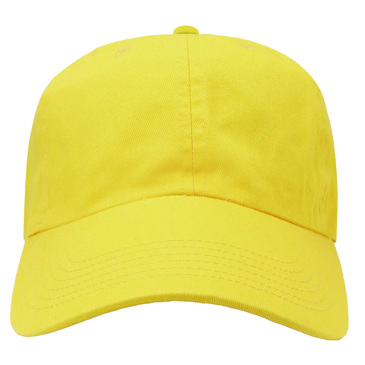 Classic Baseball Cap Soft Cotton Adjustable Size - Yellow