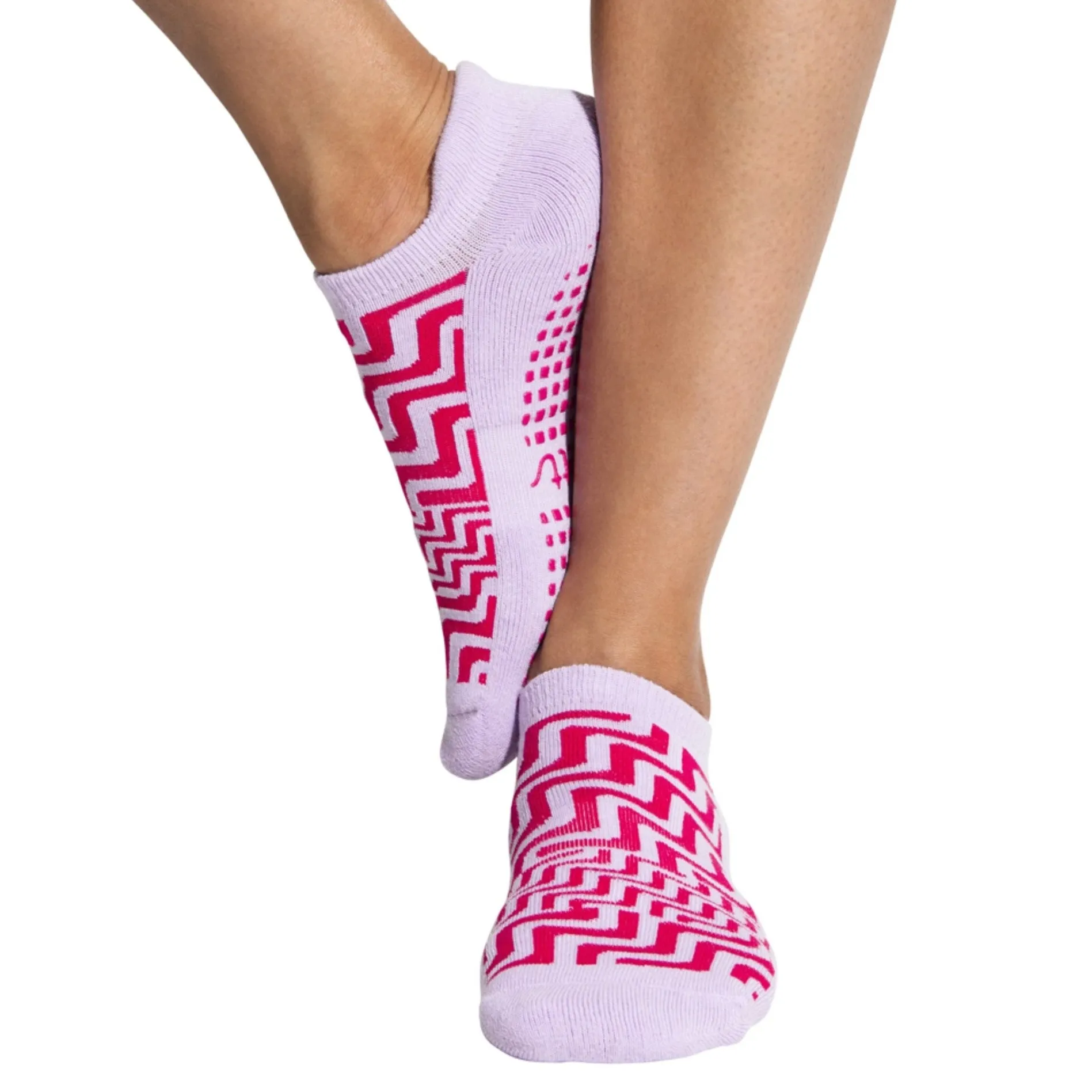 Closed Toe Grip Socks - Magenta Steps (Barre / Pilates)