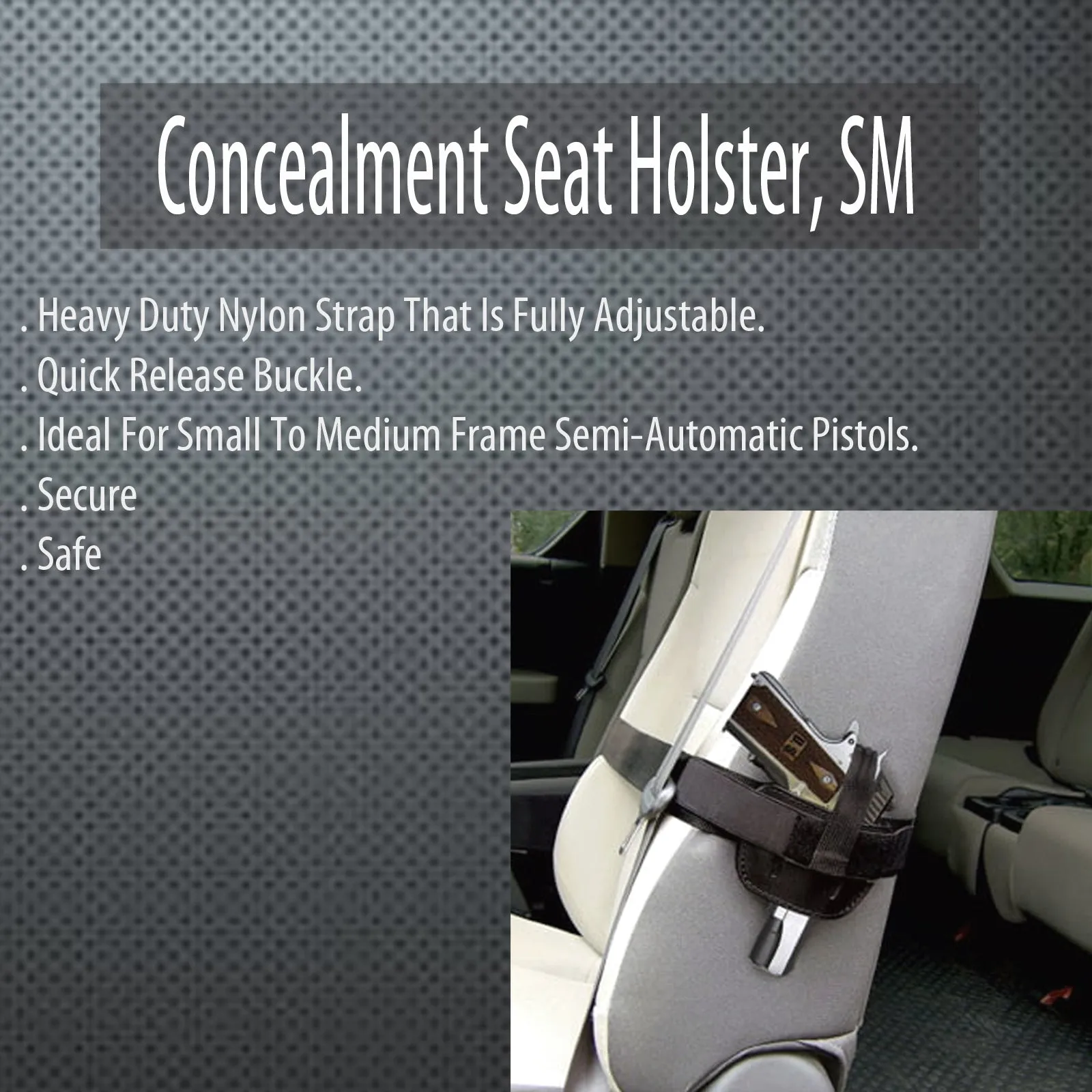 Concealment Seat Holster - Compact Design for Comfort (Small/Medium)