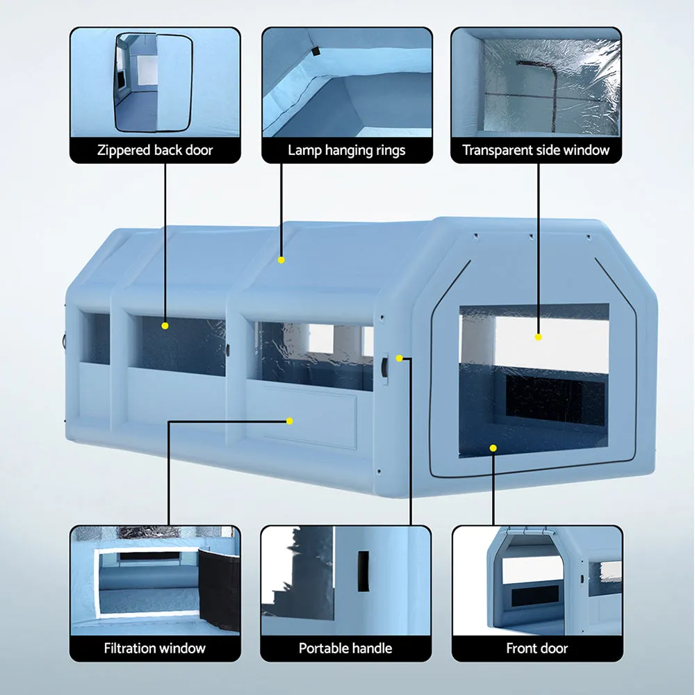 Durable Inflatable Spray Booth 8.5x4.6M with 2 Blowers - Giantz