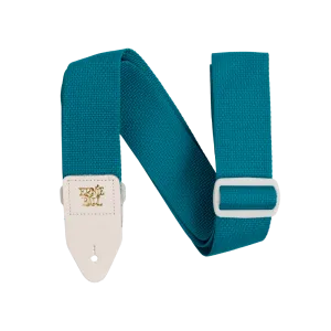 Ernie Ball P05349 Polypro Guitar Strap/Bass Strap - Teal w/White