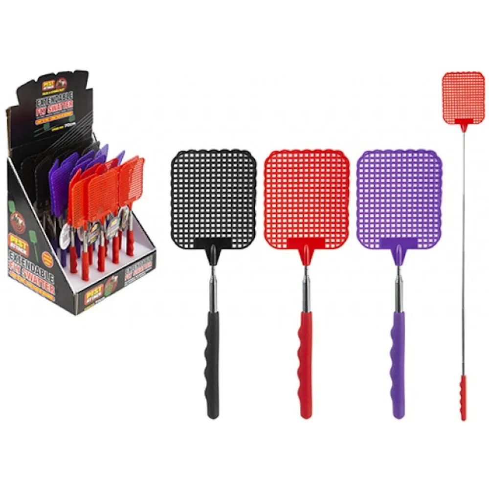 Extendable Fly Swatter - Assorted Handy Pest Control Tool Telescopic Handle Lightweight