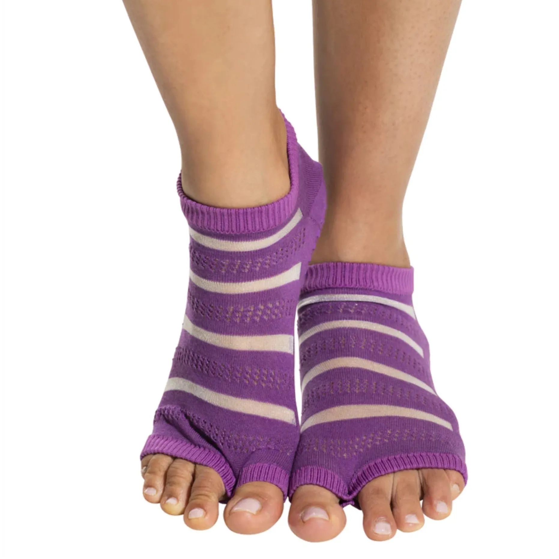 Flow Grip Socks - Amethyst Sheer Stripe (Barre / Pilates)