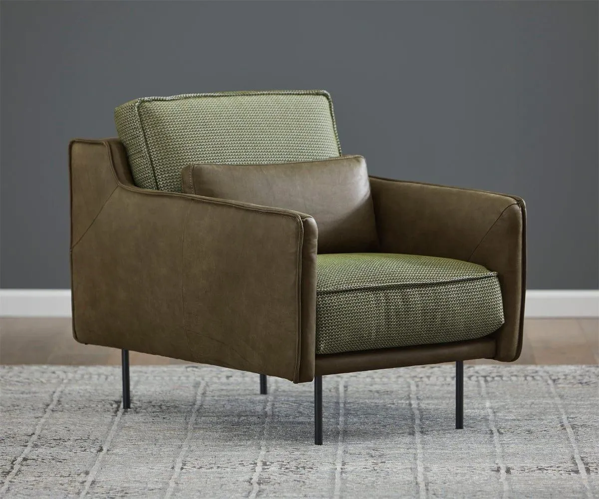 Gino Leather Chair - Olive