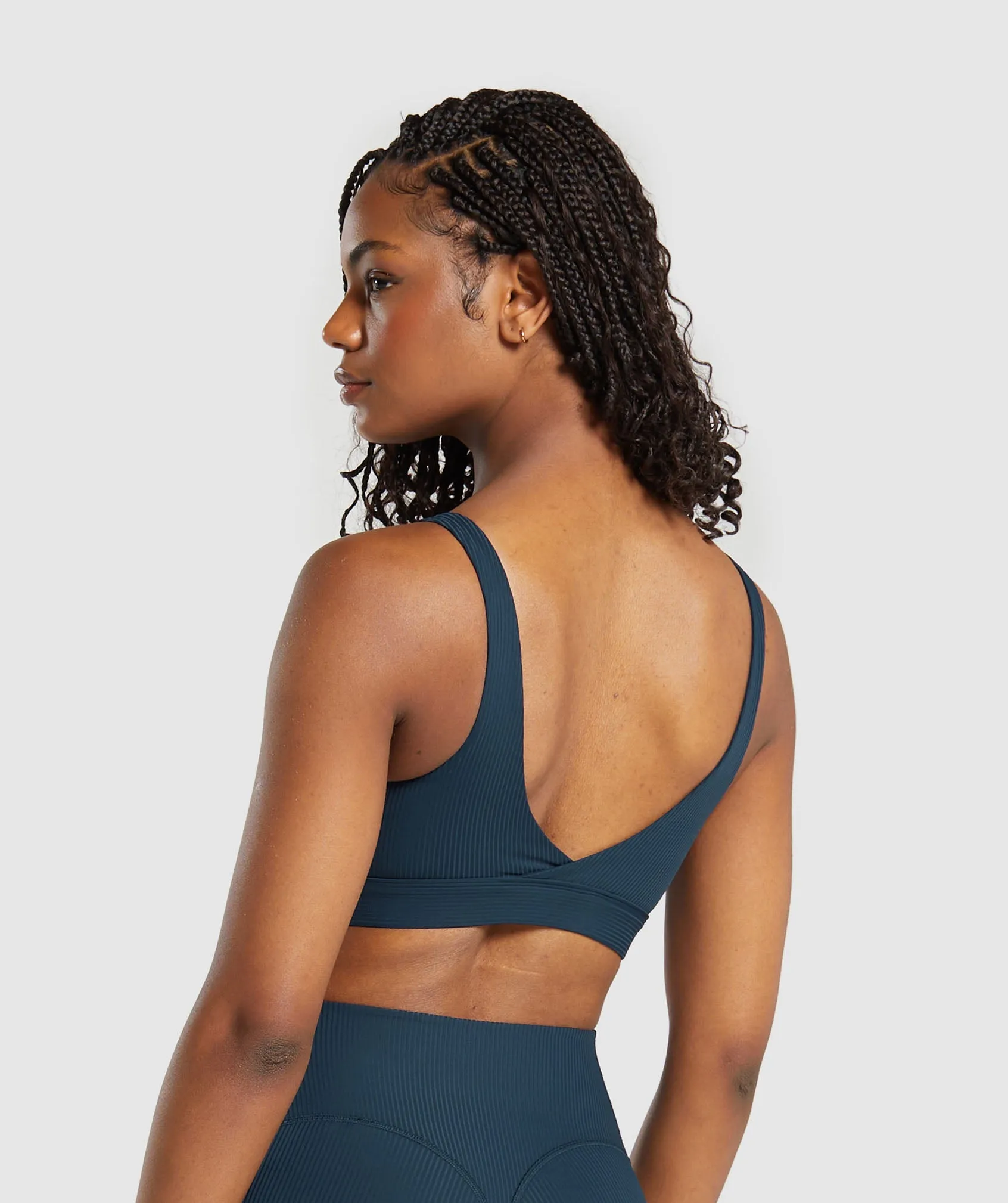 Gymshark Ribbed Sports Bra - Navy