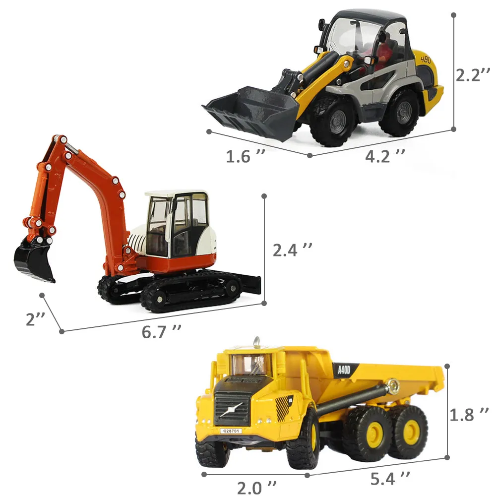 Heavy Duty Construction Site Playset Metal Tractor Toy