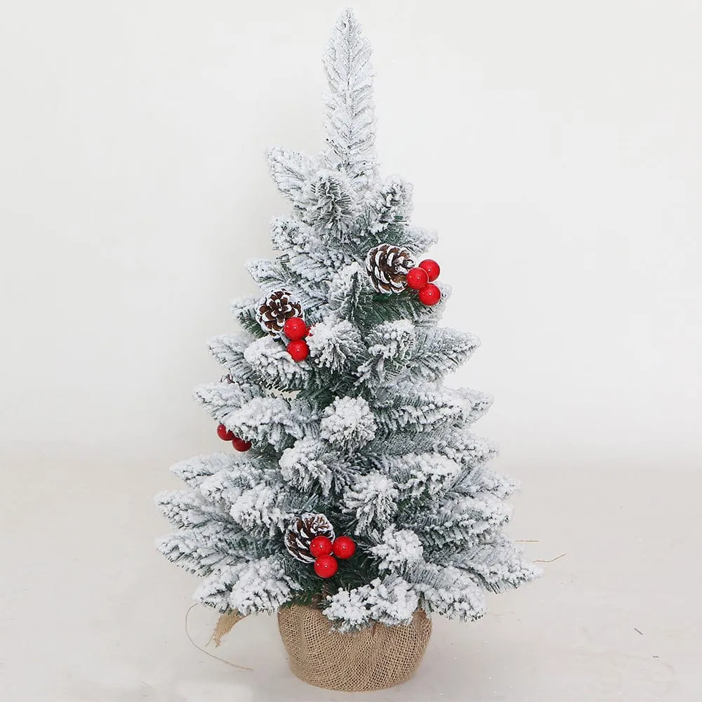 Heavy Snow Flocked Table Tree (45cm)