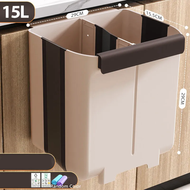 Household hanging folding trash can