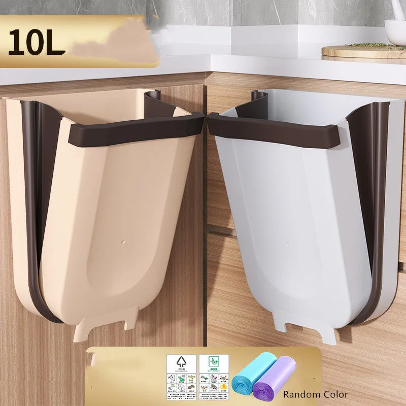 Household hanging folding trash can