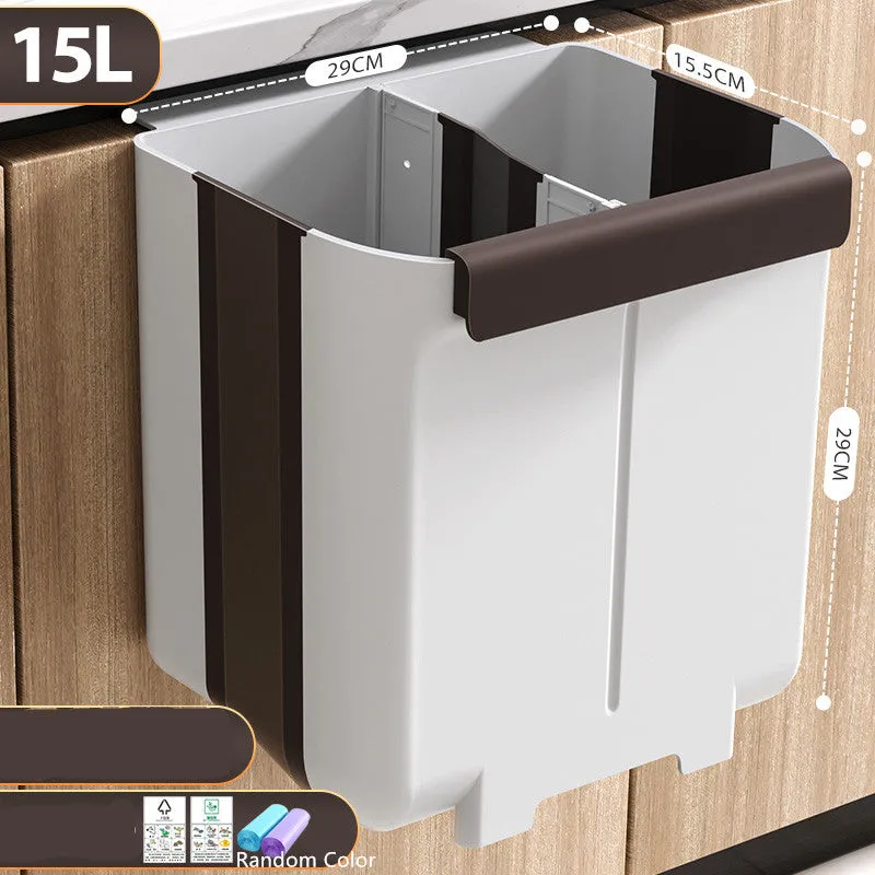 Household hanging folding trash can