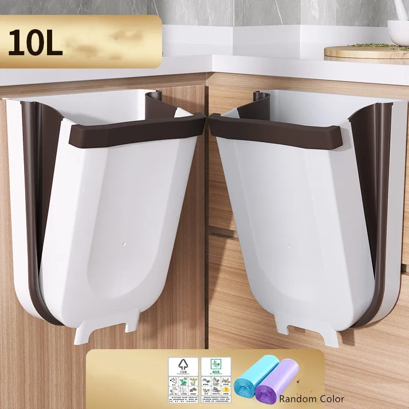 Household hanging folding trash can