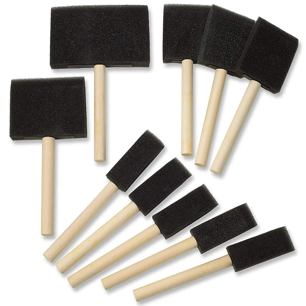 Katzco Poly Foam Brushes with Wooden Handles - 25 Pack for Any Professional Paint Job, Oil