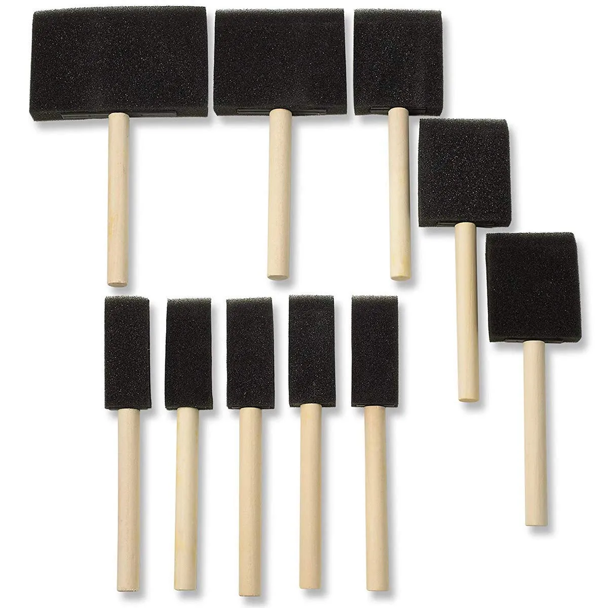 Katzco Poly Foam Brushes with Wooden Handles - 25 Pack for Any Professional Paint Job, Oil