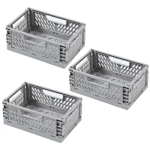 Kuber Industries Large Refrigerator Storage Crisper/Fridge Container without Lid-Pack of 3 (Grey)