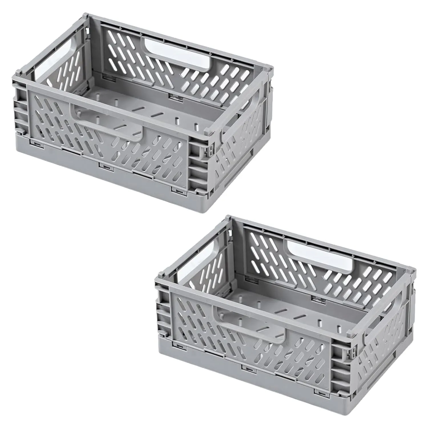 Kuber Industries Small Refrigerator Storage Crisper/Fridge Container without Lid-Pack of 2 (Grey)