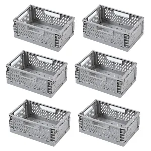 Kuber Industries Small Refrigerator Storage Crisper/Fridge Container without Lid-Pack of 6 (Grey)