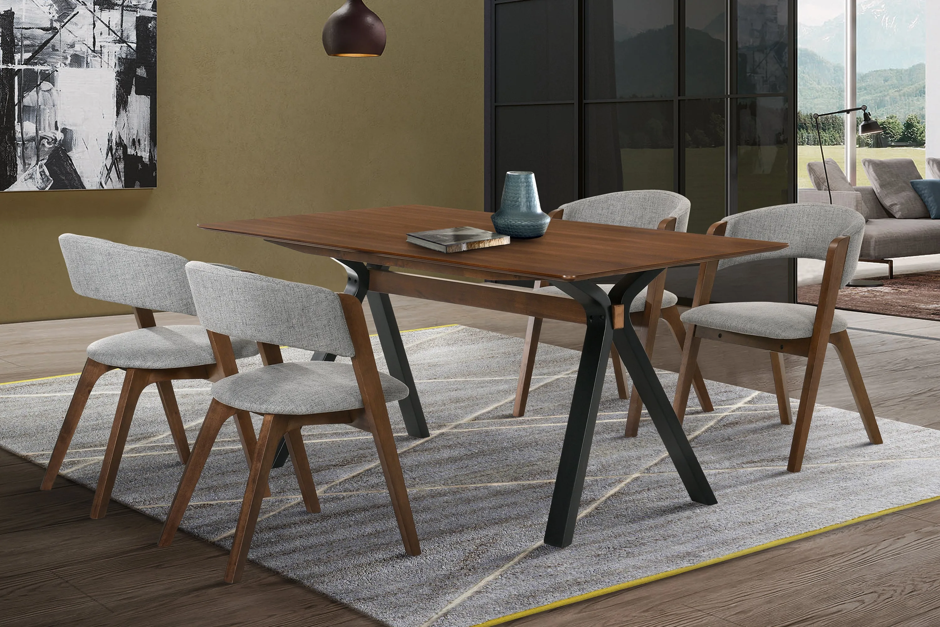 Laredo and Rowan 5 Piece Rectangular Dining Set