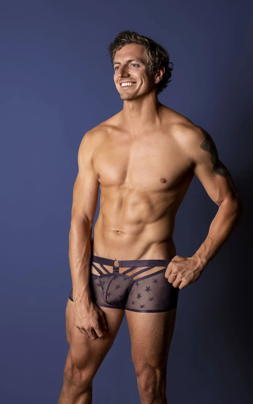 Male Power 122-291 Love Star Short with Ring Color Purple