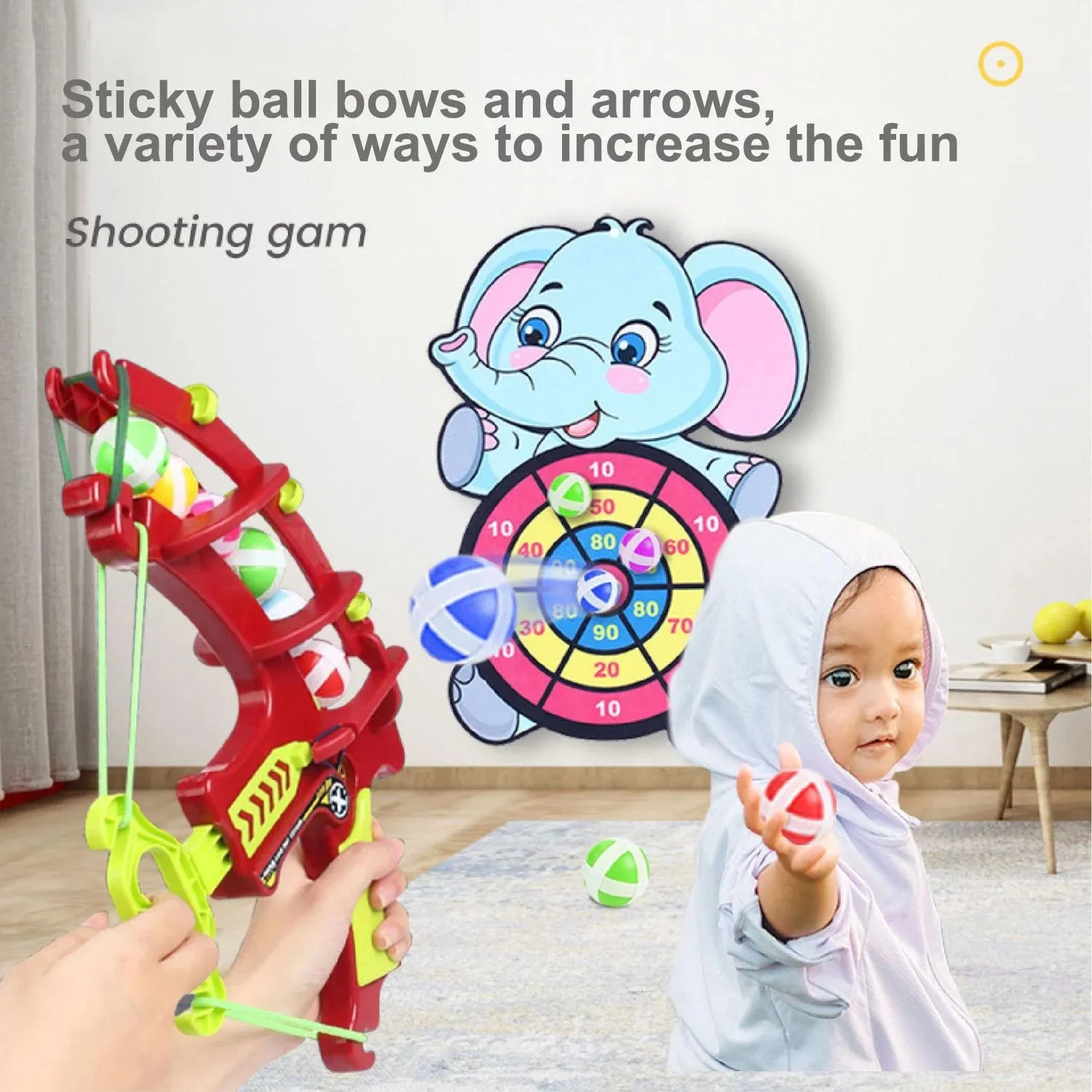 Montessori Throw Sport Slingshot Target Sticky Ball Dartboard Basketball Board Games Educational Children'S Outdoor Game Toy