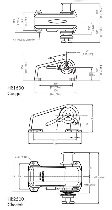 MUIR COMPACT HR 1600 (COUGAR) WINCH 12V 10mm CHAIN