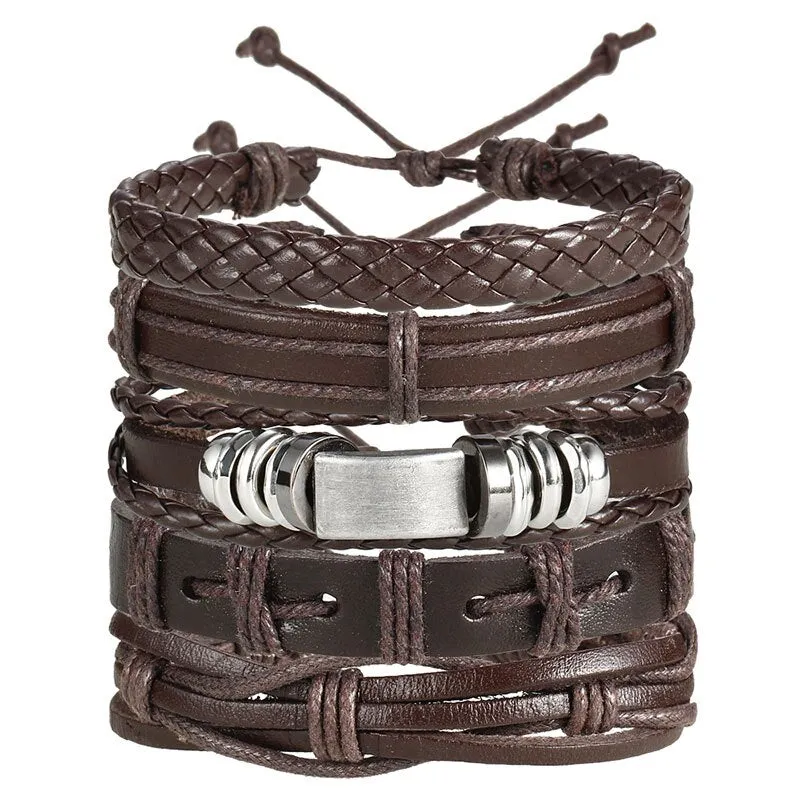 Multilayer Leather Braided Handmade Wrap Bracelets