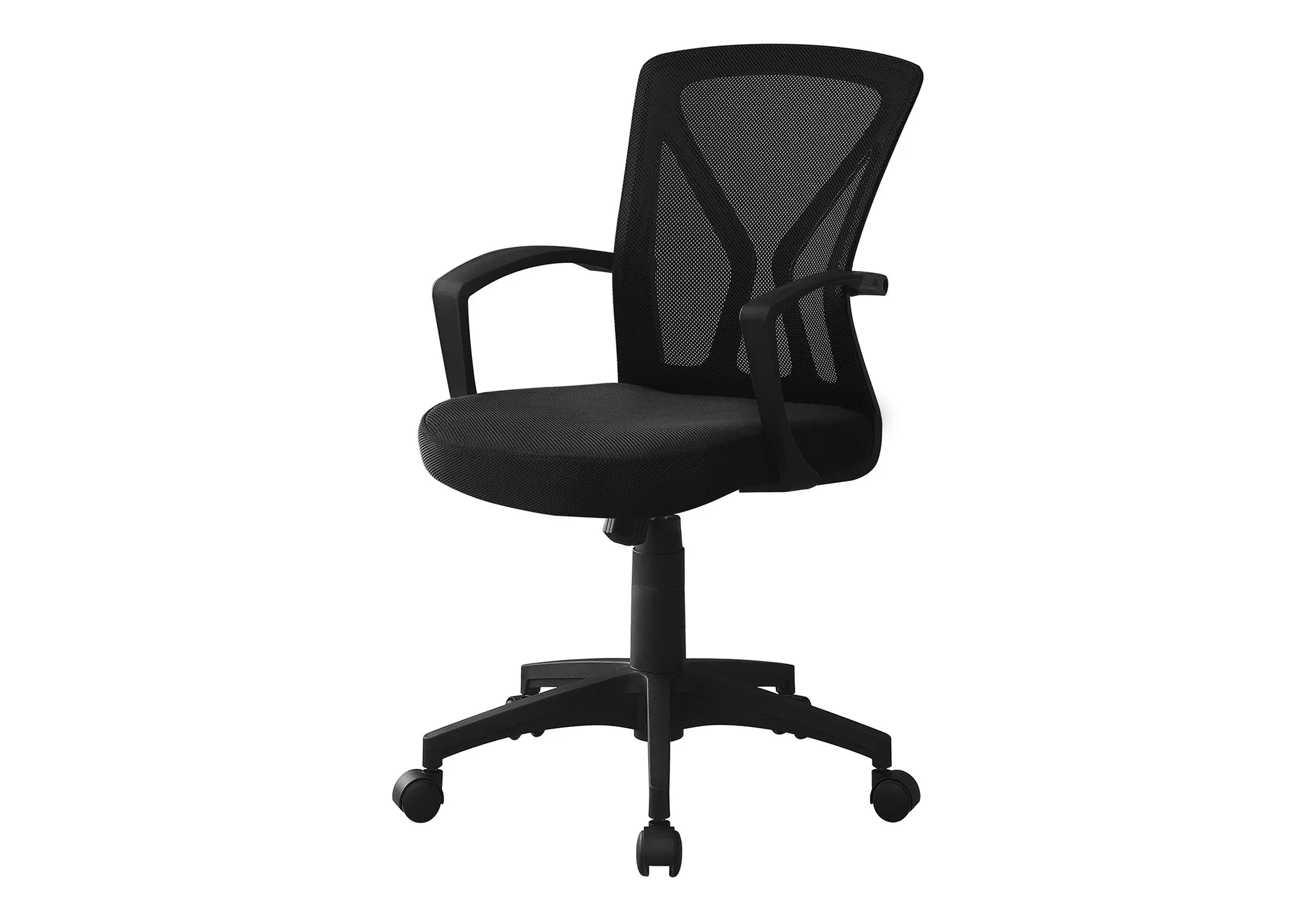 Office Chair, Adjustable Height, Swivel, Ergonomic, Armrests, Computer Desk, Work, Black Mesh, Black Metal, Contemporary, Modern