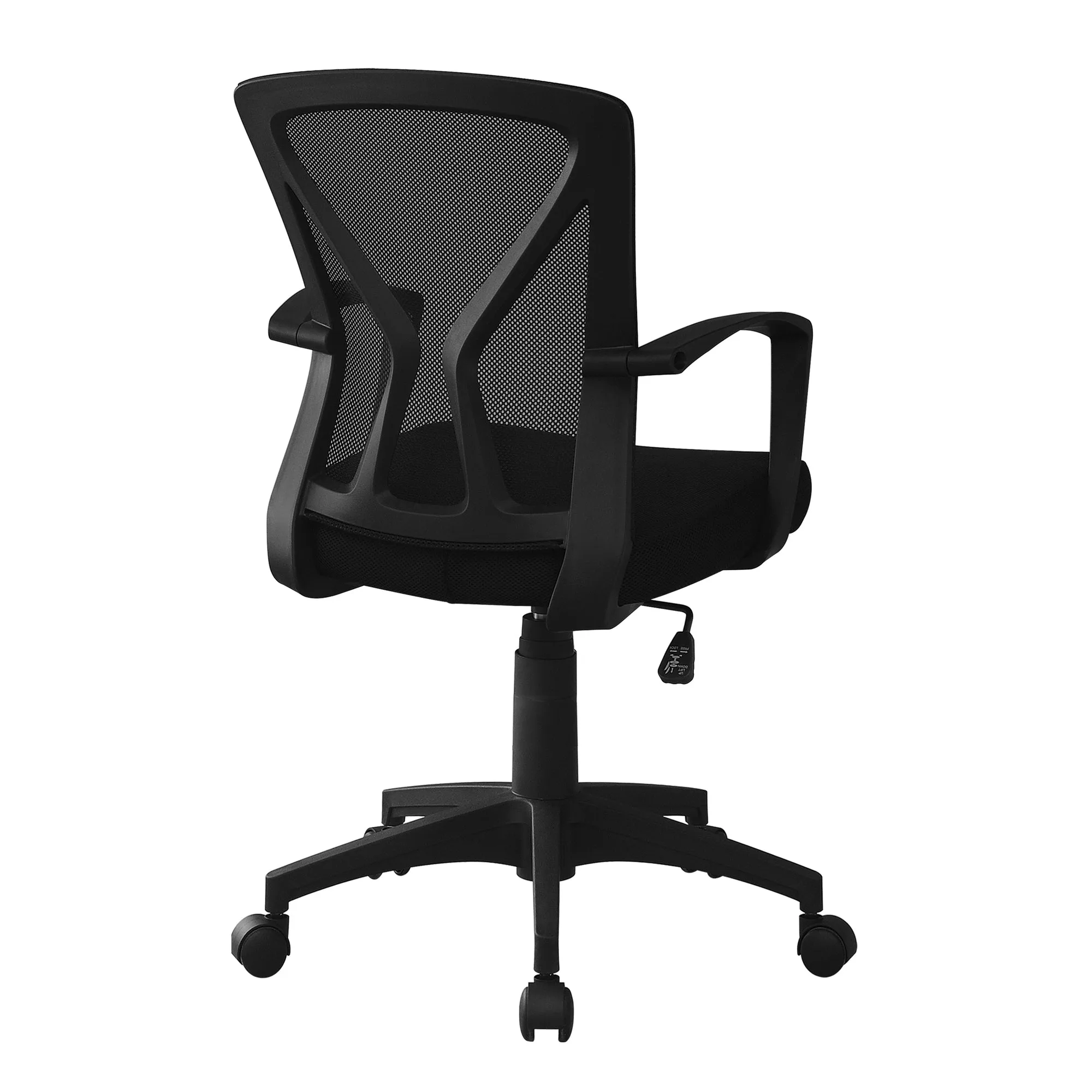 Office Chair, Adjustable Height, Swivel, Ergonomic, Armrests, Computer Desk, Work, Black Mesh, Black Metal, Contemporary, Modern