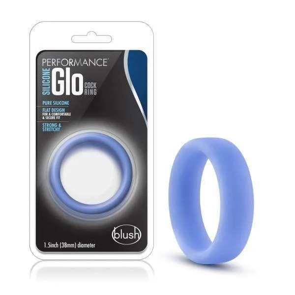 Performance Silicone Glow in the Dark Cock Ring - Blue