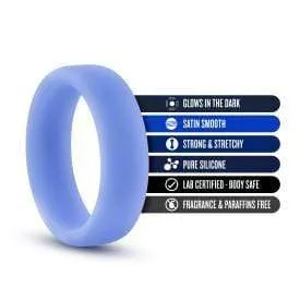 Performance Silicone Glow in the Dark Cock Ring - Blue