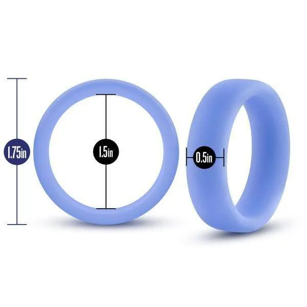 Performance Silicone Glow in the Dark Cock Ring - Blue