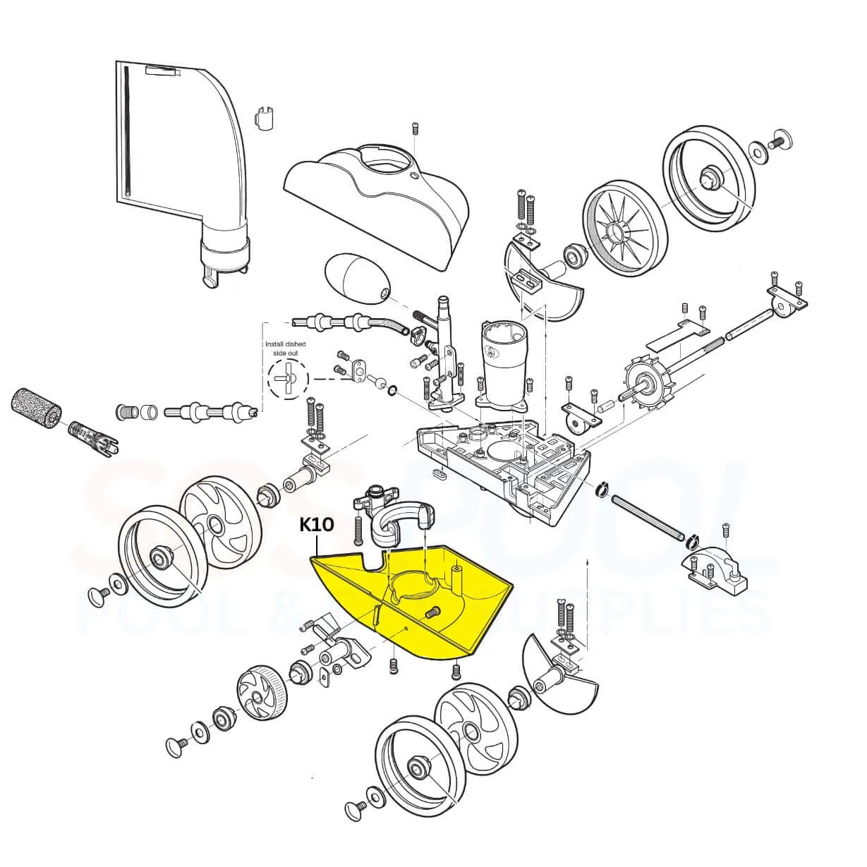 Polaris Bottom For Vac-Sweep 280 Cleaner | K10