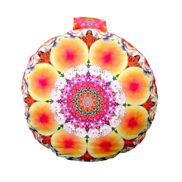 PROSPERITY Flower Mandala Meditation Cushion by Starwater Yoga