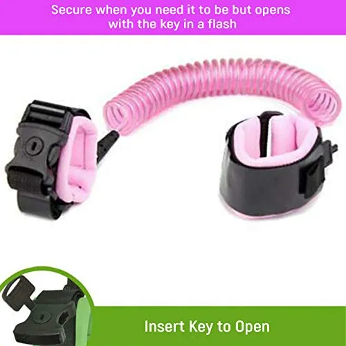 Safe-O-Kid- Wrist Link, Adjustable Strap Safety Link for Baby- Pink