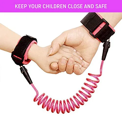 Safe-O-Kid- Wrist Link, Adjustable Strap Safety Link for Baby- Pink