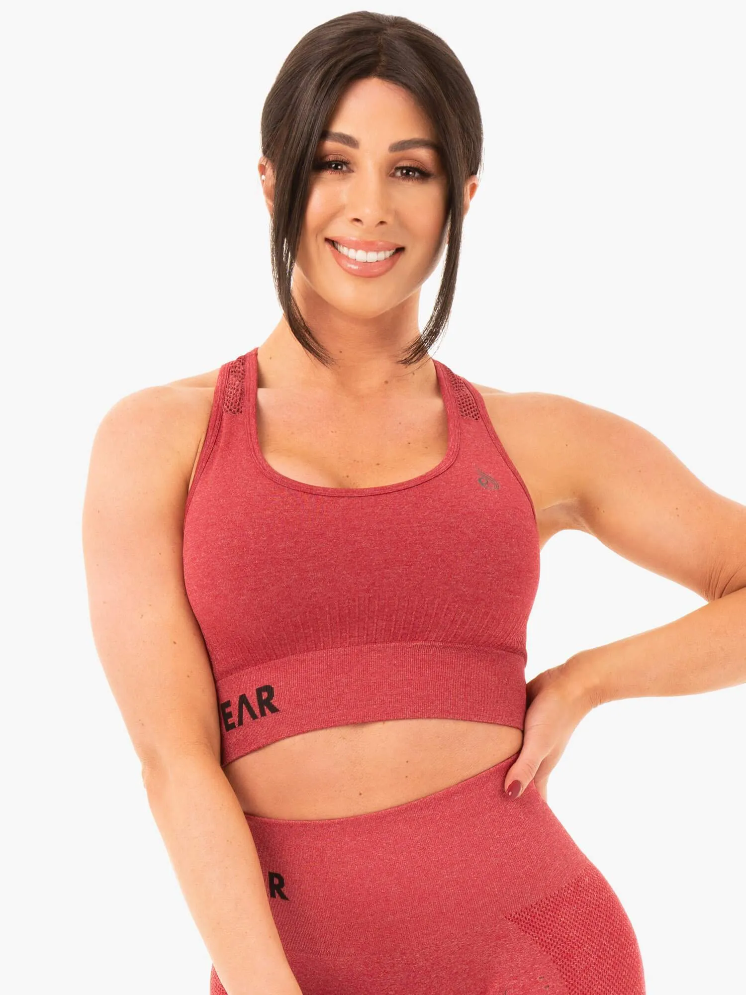 Seamless Staples Sports Bra - Cherry Red Marl