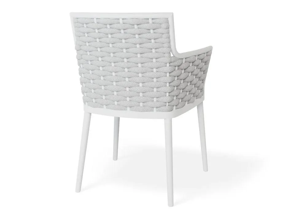 Siano Dining Chair - Outdoor - White - Light Grey Cushion