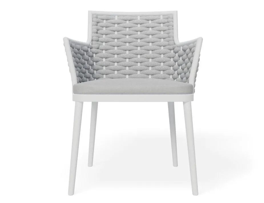 Siano Dining Chair - Outdoor - White - Light Grey Cushion